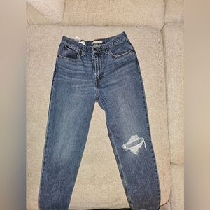 LEvis Big E Classic Blue Distressed Women's Mom Jeans